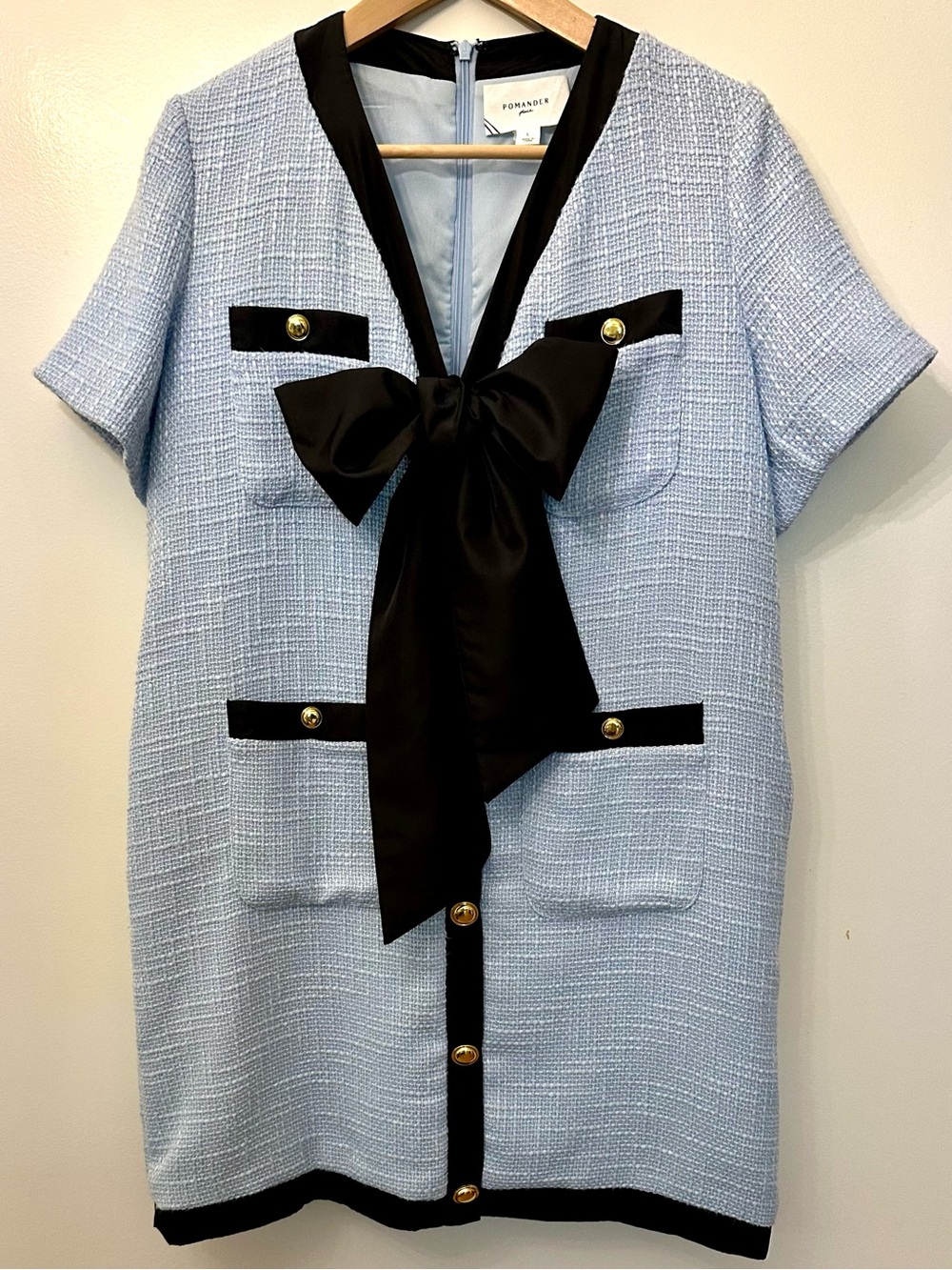 Pomander Place from Tuckernuck Light Blue Dress with Black Trim